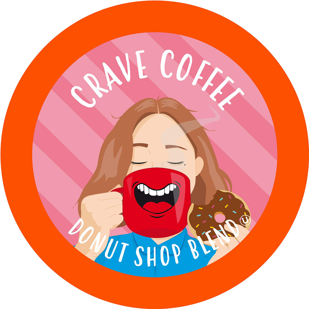 Crave Beverages Donut Shop Medium Roast Coffee Pods for Keurig, 40 Count