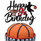LINGBOOM Basketball Cake Topper for 9th Birthday, Black C-8th Model, Sport Theme Decoration for Boys and Kids