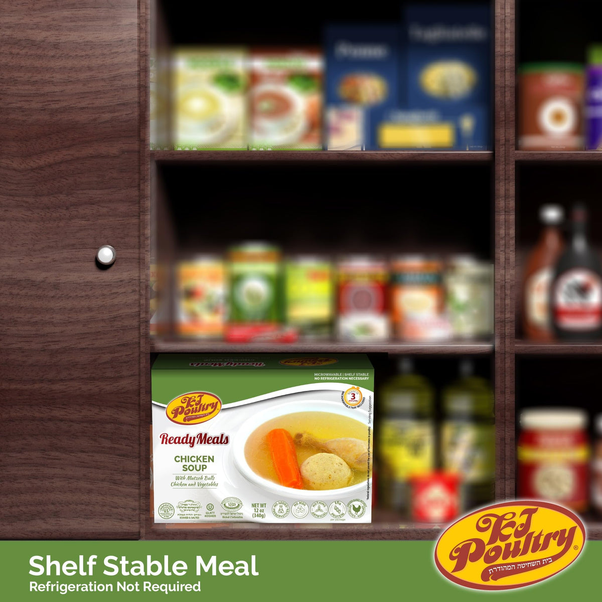 Kosher Matza Ball Chicken Soup & Vegetables, Chometz Not For Passover, Mre Meat Meals Ready To Eat, Shabbos Food (12 Pack) Prepa
