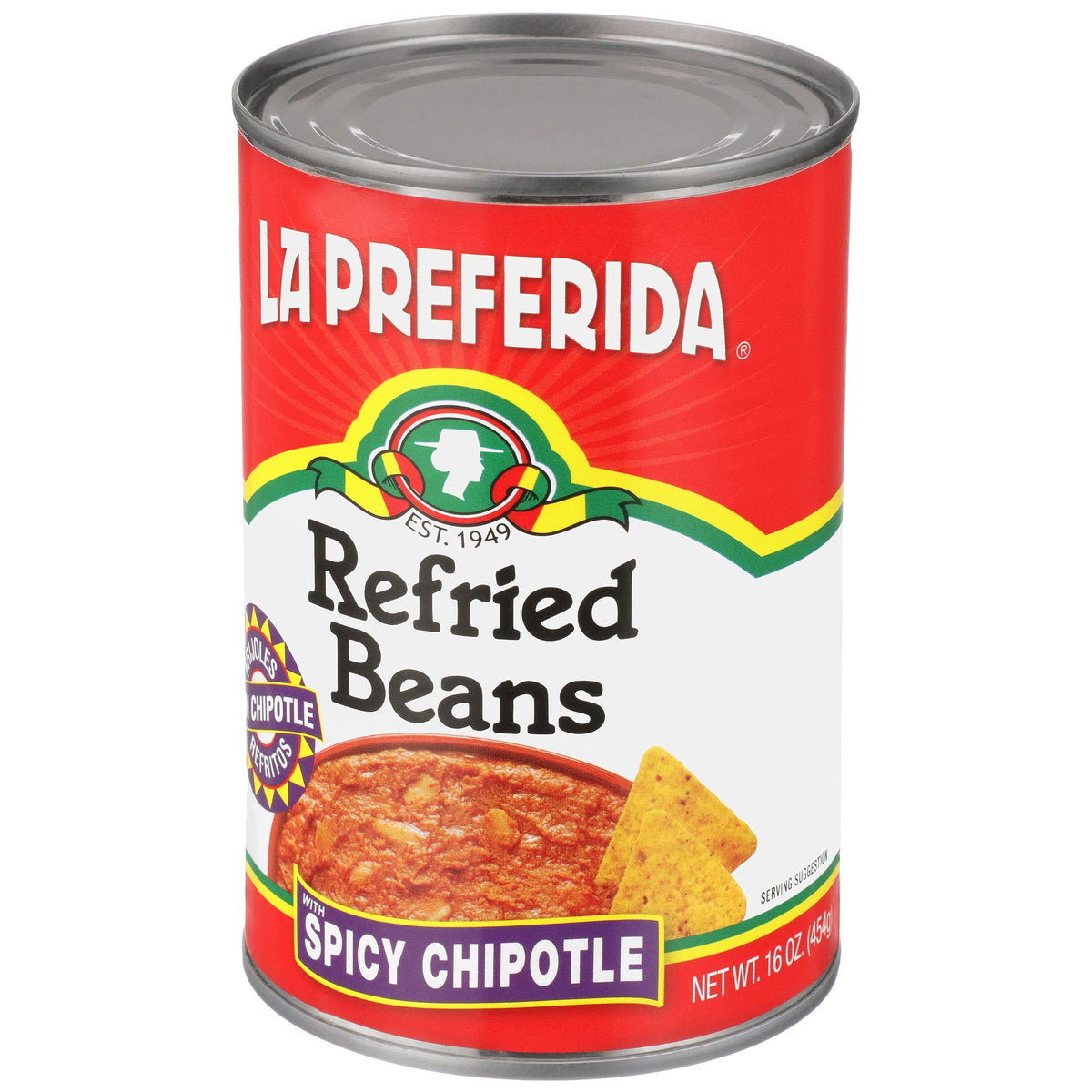 La Preferida Refried Beans, Spicy Chipotle, 16-Ounce (Pack Of 12)