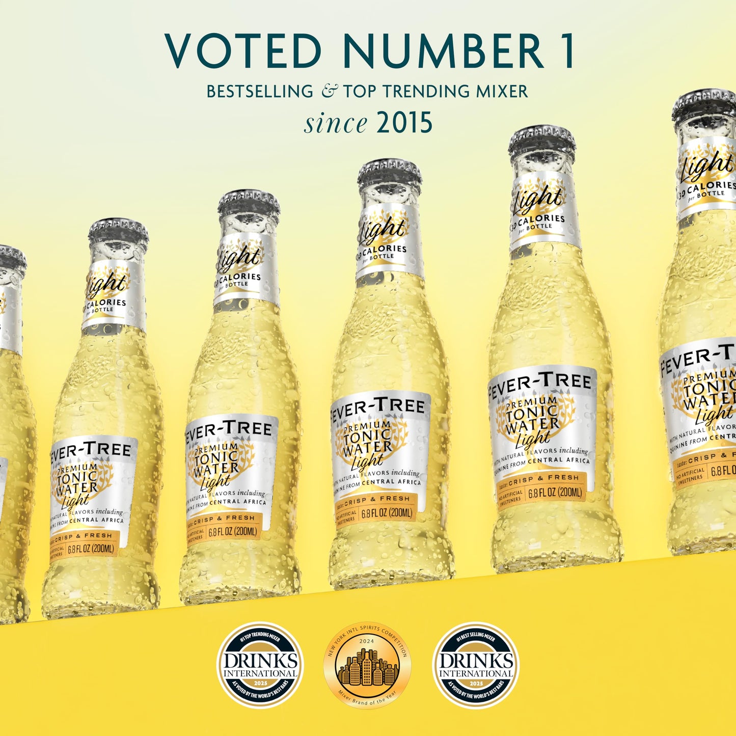 Fever-Tree Refreshingly Light Tonic Water - Premium Mixer - 6.8 Fl Oz Bottles - Pack of 24 - No Artificial Sweeteners or Colors
