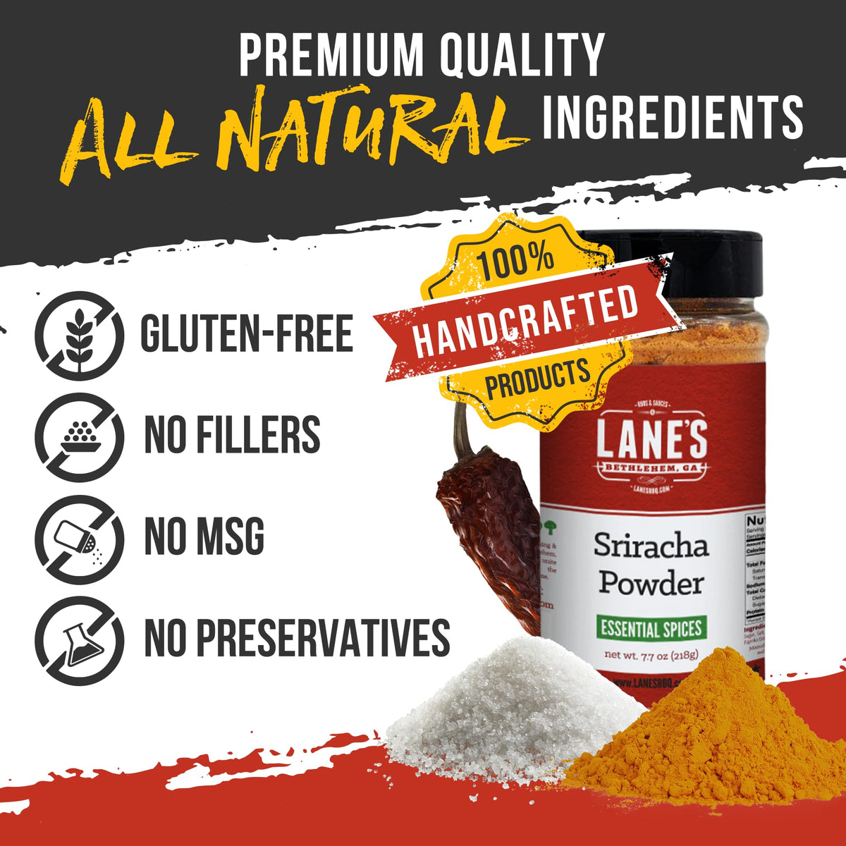 Lane'S Sriracha Seasoning Powder, All-Natural Sriracha Powder Seasonings And Spices For Cooking, Goes Well With Meat & Vegetable