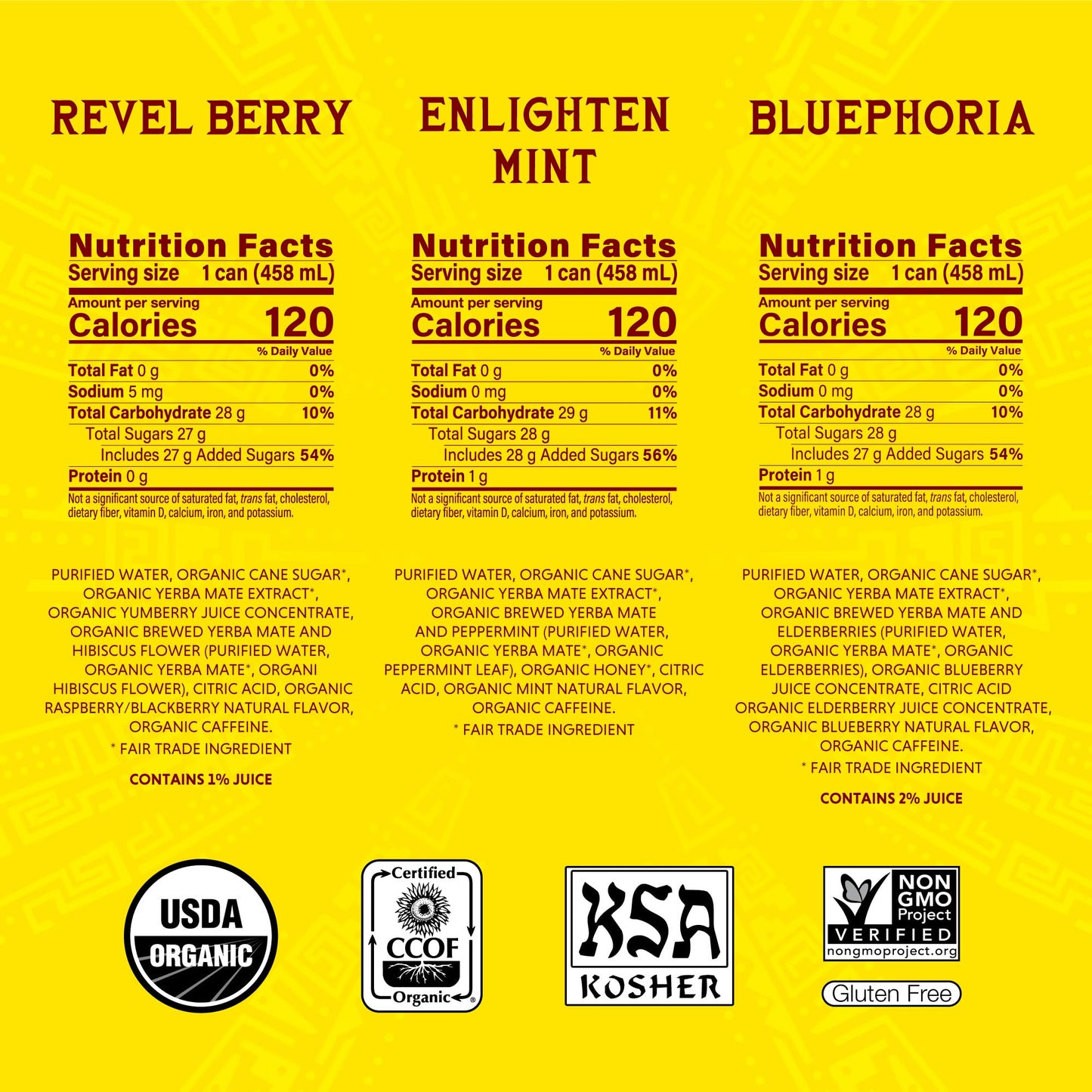Guayaki Yerba Mate Energy Drink Alternative Variety Pack, 150mg Caffeine, 15.5 Oz (Pack of 12)