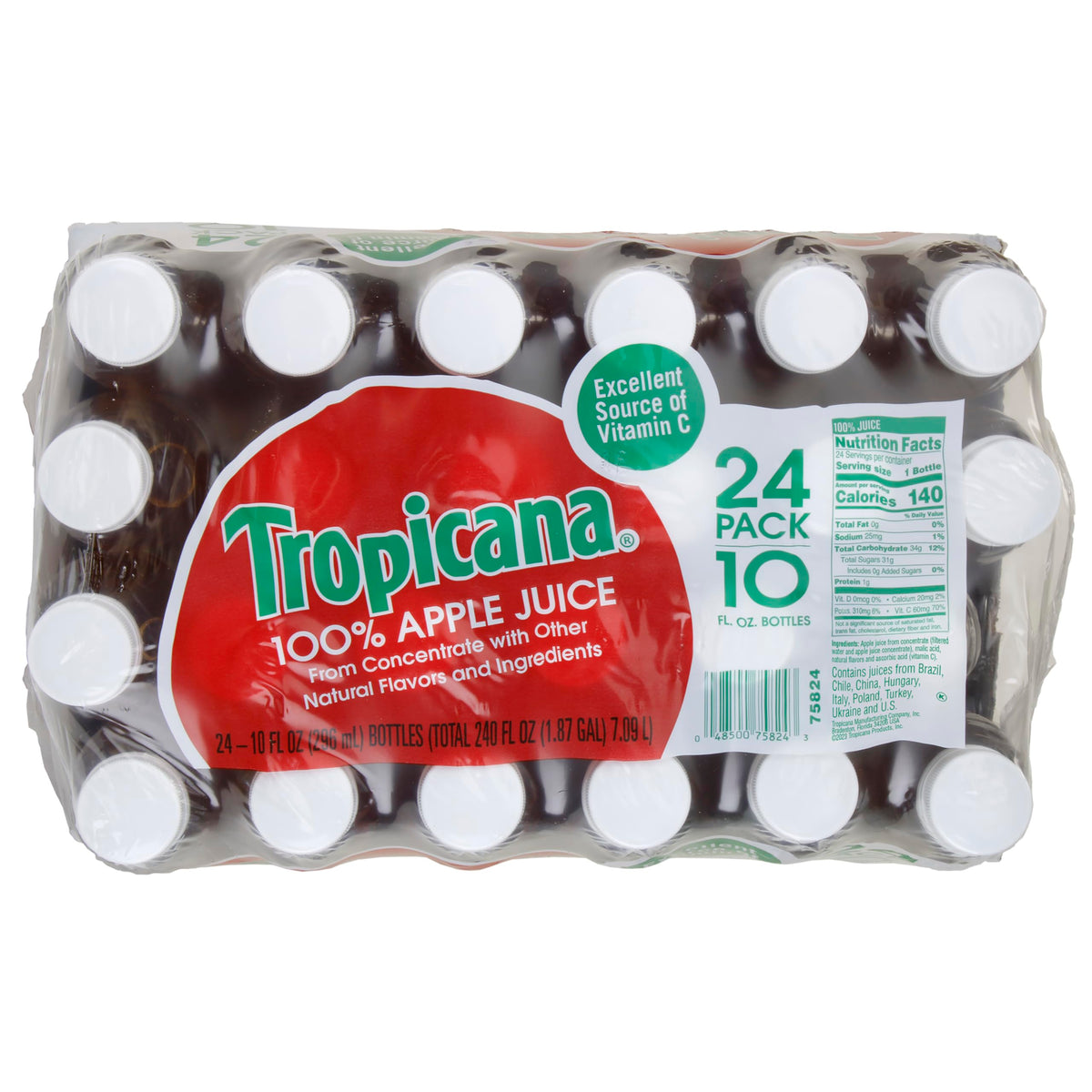 Tropicana Apple Juice, 10 Ounce (Pack of 24)
