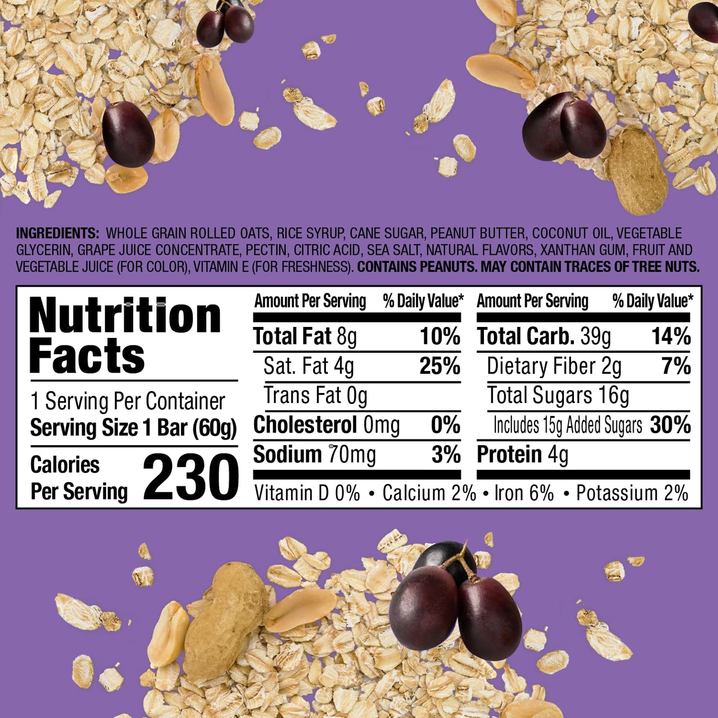 Bobo'S Peanut Butter & Grape Jelly Oat Snacks, 24 Count, Healthy Everyday Snack, A Satisfying Treat That Provides A Quick Energy