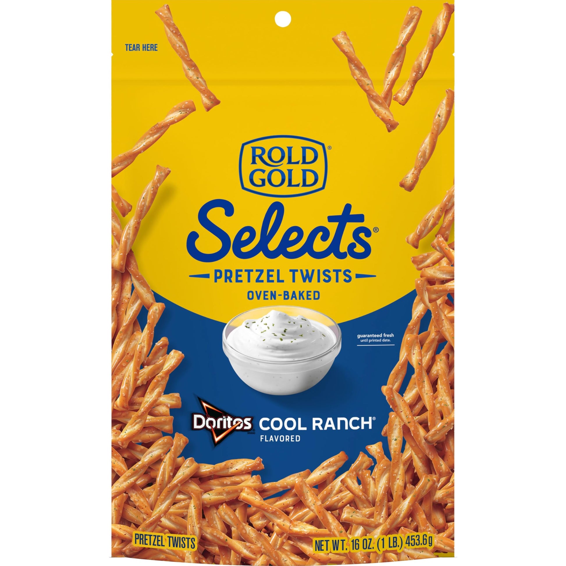 Rold Gold Oven Baked Pretzel Twists, 16 oz Bag, Snack Food, Crunchy Texture