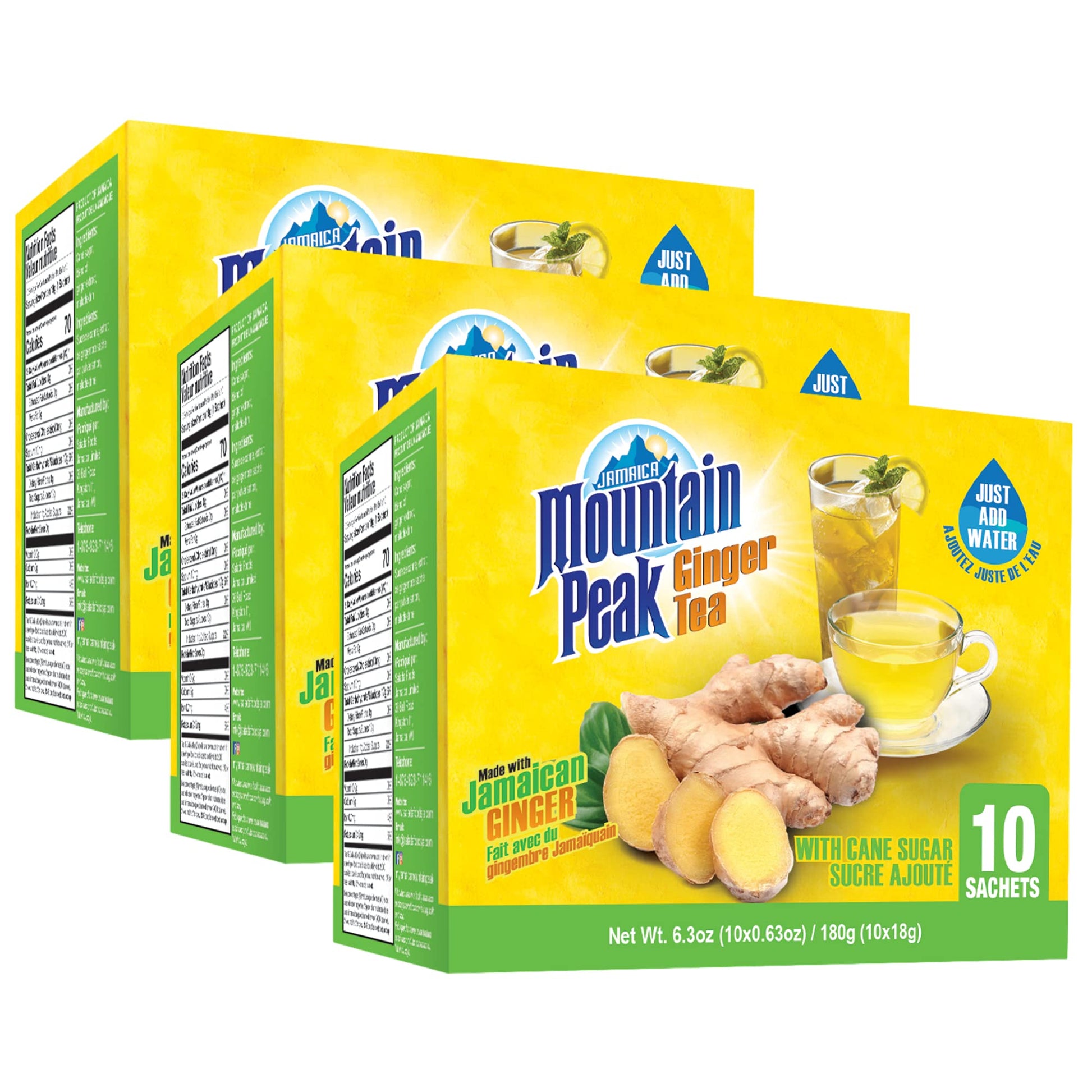Jamaica Mountain Peak Original Ginger Tea, Sweetened,1.98 Ounce (Pack Of 3)