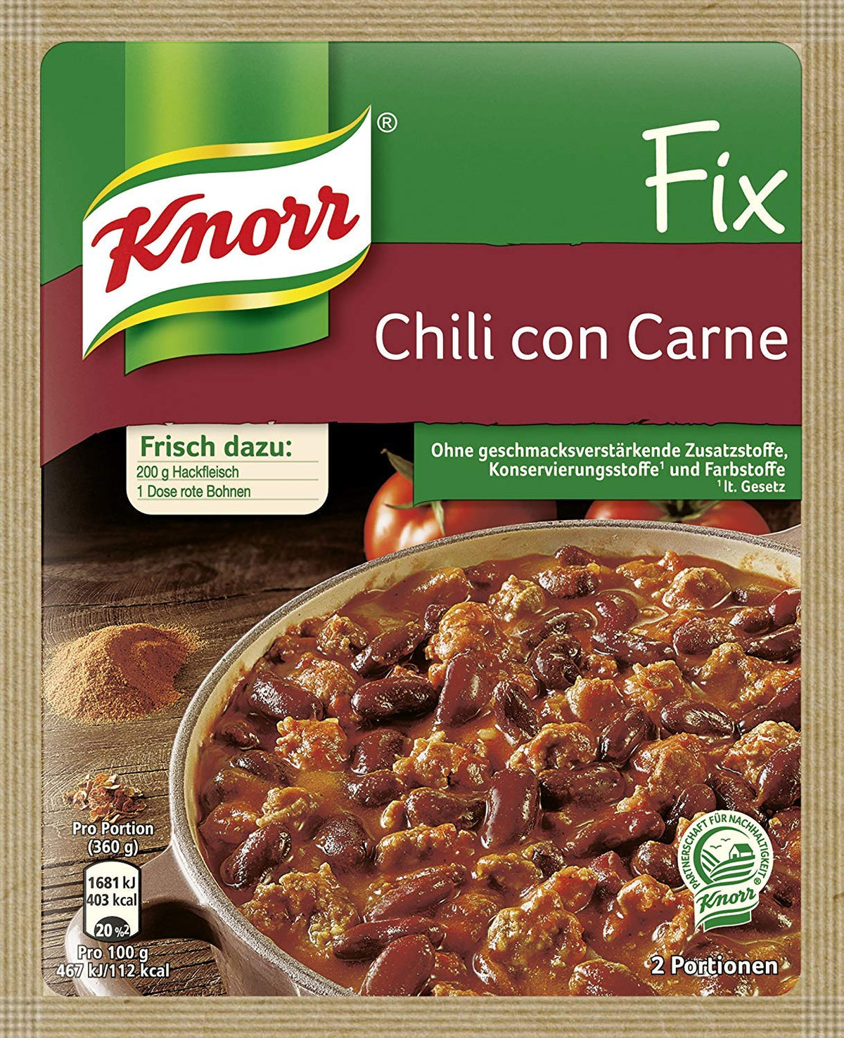 Knorr Fix chili with beans (Chili con Carne) (Pack of 4)