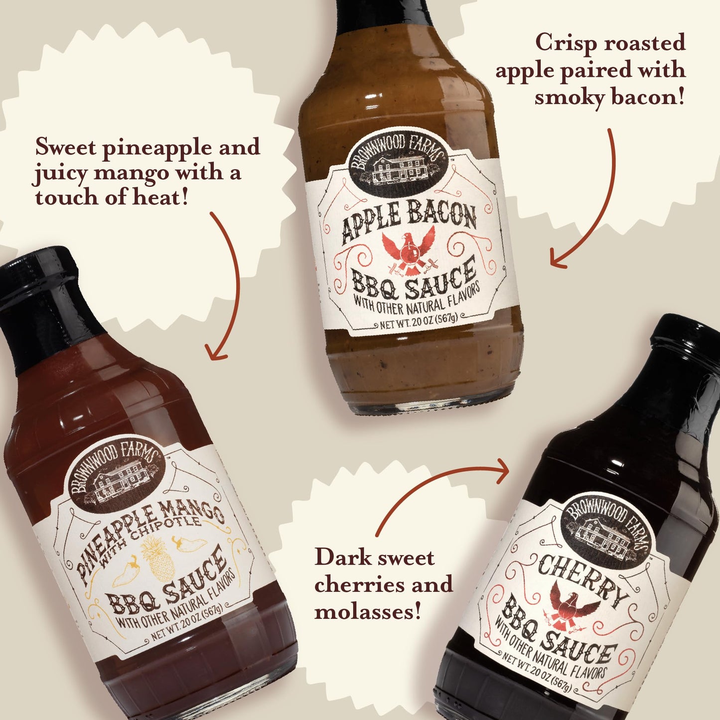 Brownwood Farms Bbq Sauce, Made In Small Batches, Sweet And Tangy, Great On Fries, Meatloaf, Burgers, Glaze, Real Ingredients 20
