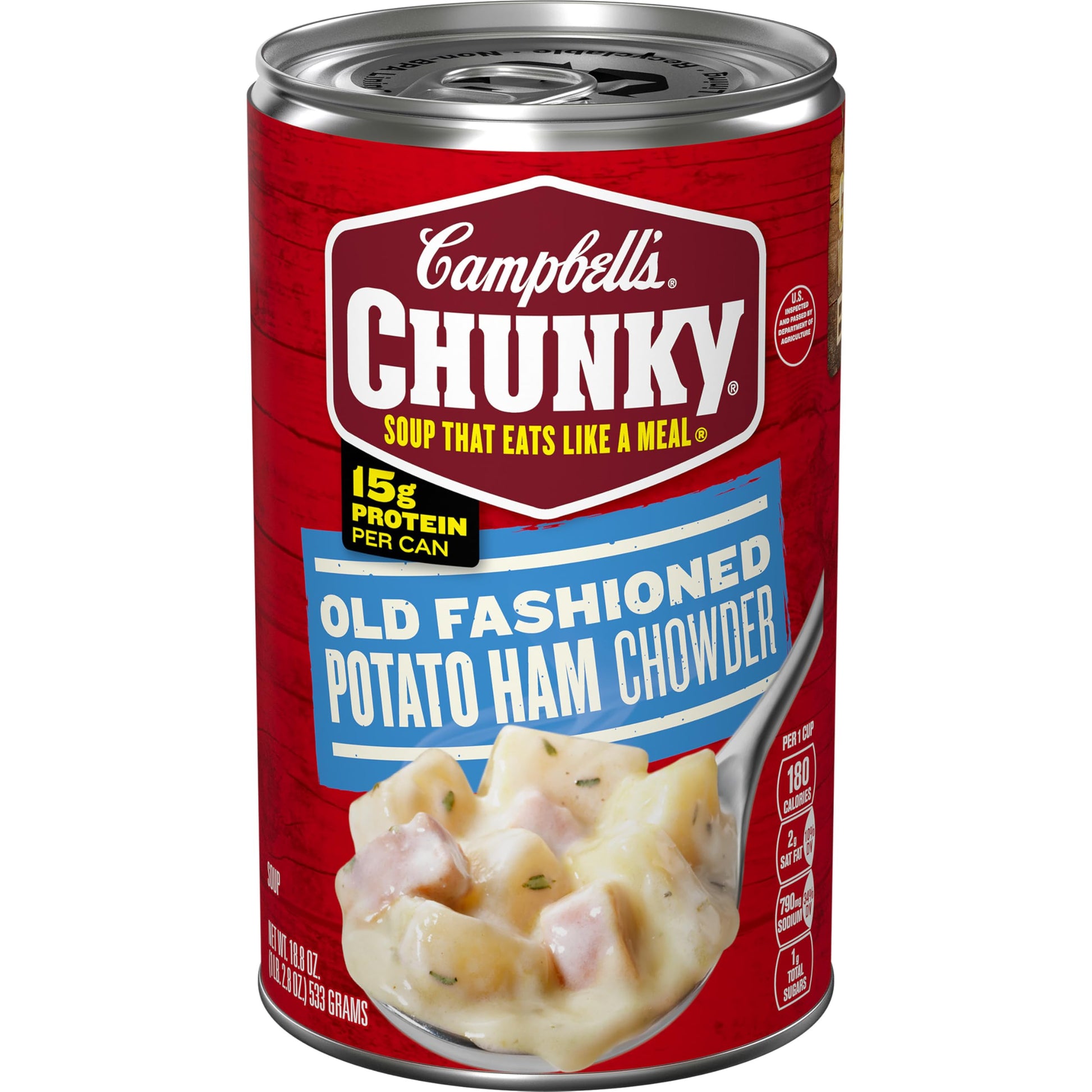 Campbells Chunky Soup, Old Fashioned Potato Ham Chowder, 18.8 Oz Can