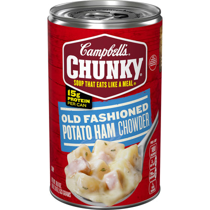 Campbells Chunky Soup, Old Fashioned Potato Ham Chowder, 18.8 Oz Can
