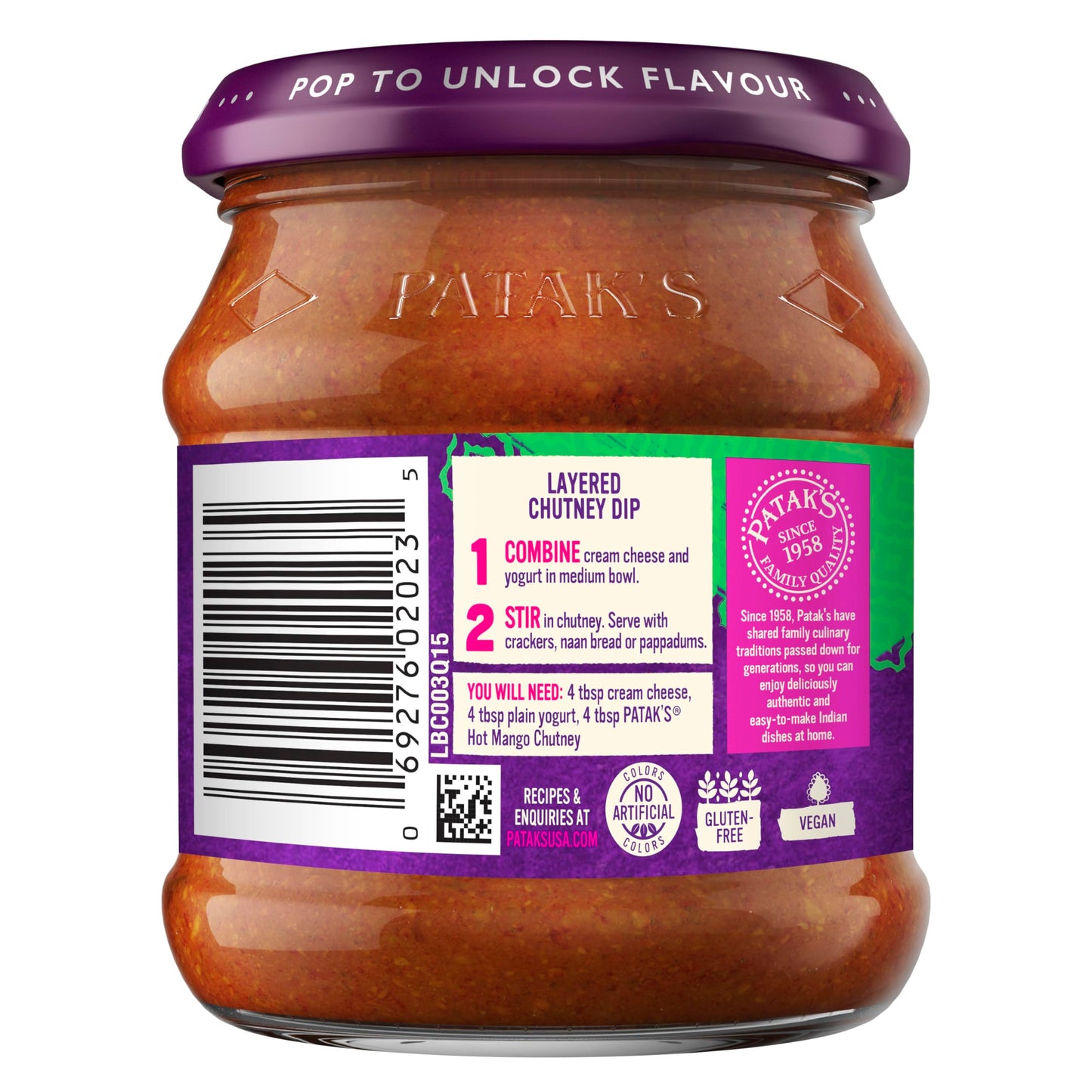 Pataks Hot Mango Chutney 12 Oz