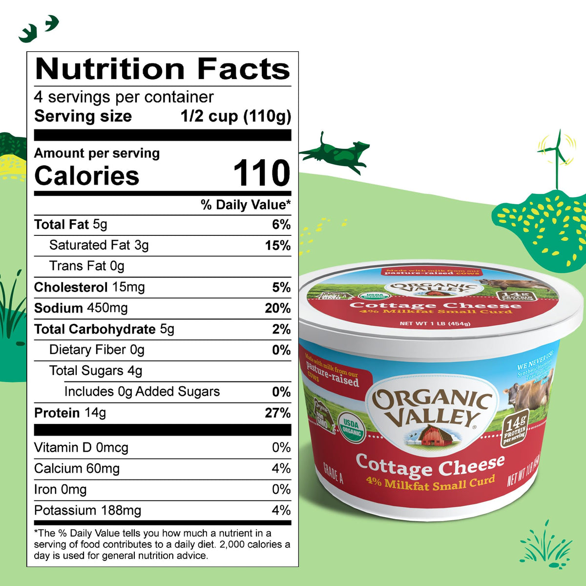 Organic Valley Organic Small Curd Cottage Cheese, 16 oz