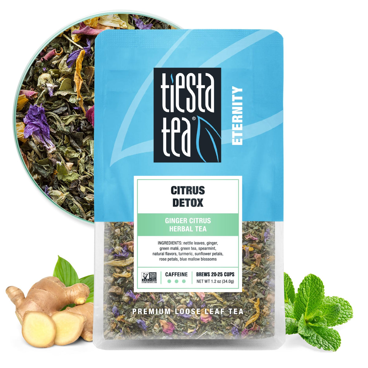 Tiesta Tea - Ginger Citrus Herbal Tea | Premium Loose Leaf Tea Blend | High Caffeinated Tea | Make Hot Or Iced Tea & Brews Up To