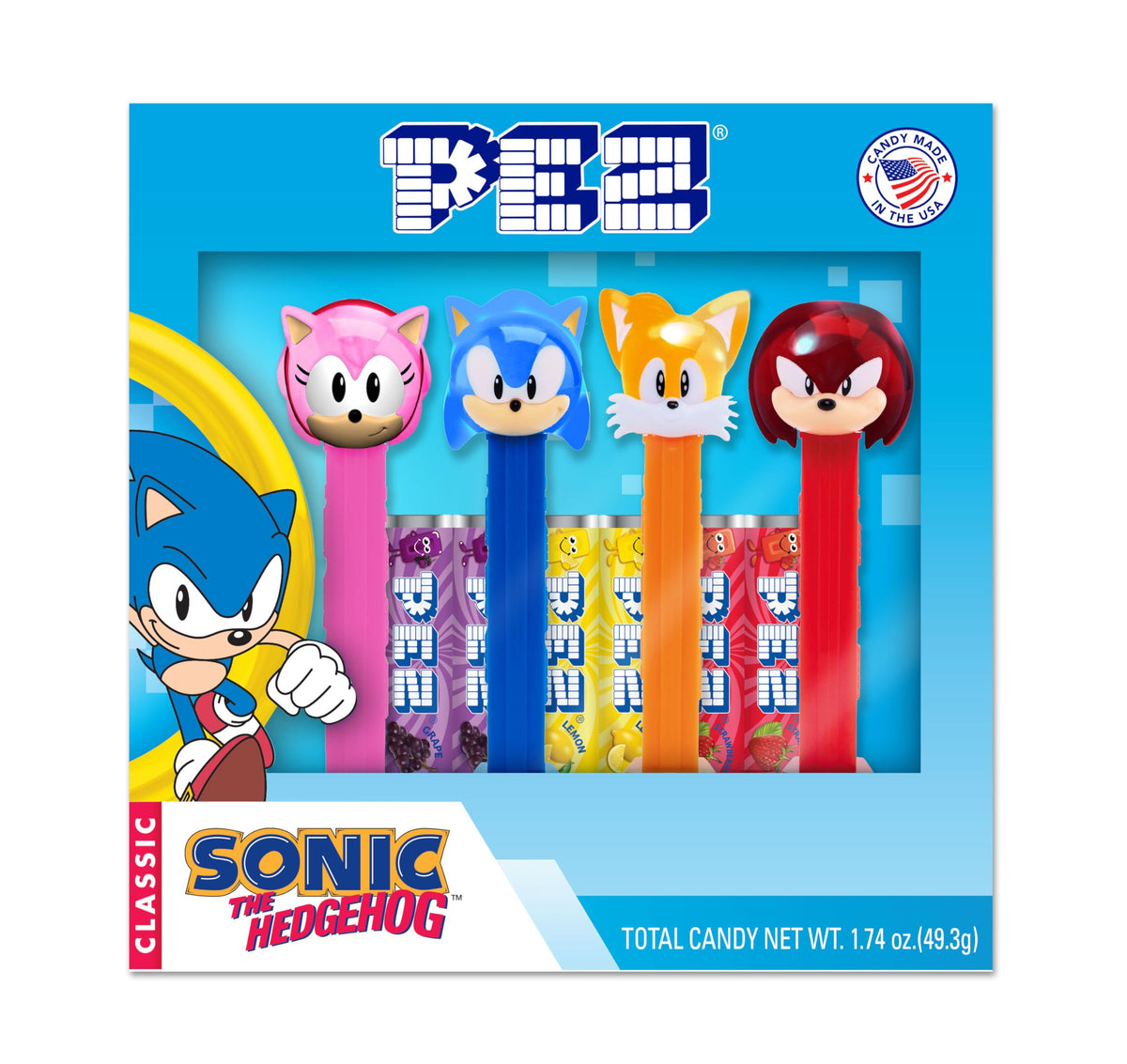 Sonic the Hedgehog PEZ Gift Set (Four PEZ Dispensers + Six Candy Refills)