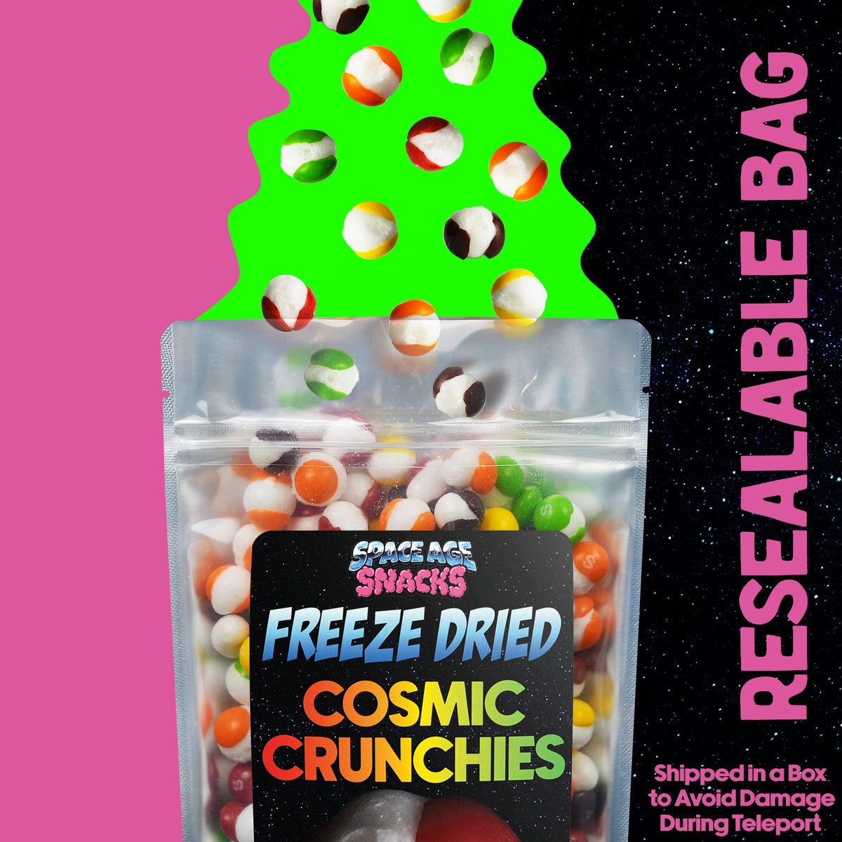 Space Age Snacks Premium Freeze Dried Candy - Cosmic Crunchies, 8 Ounce Pack