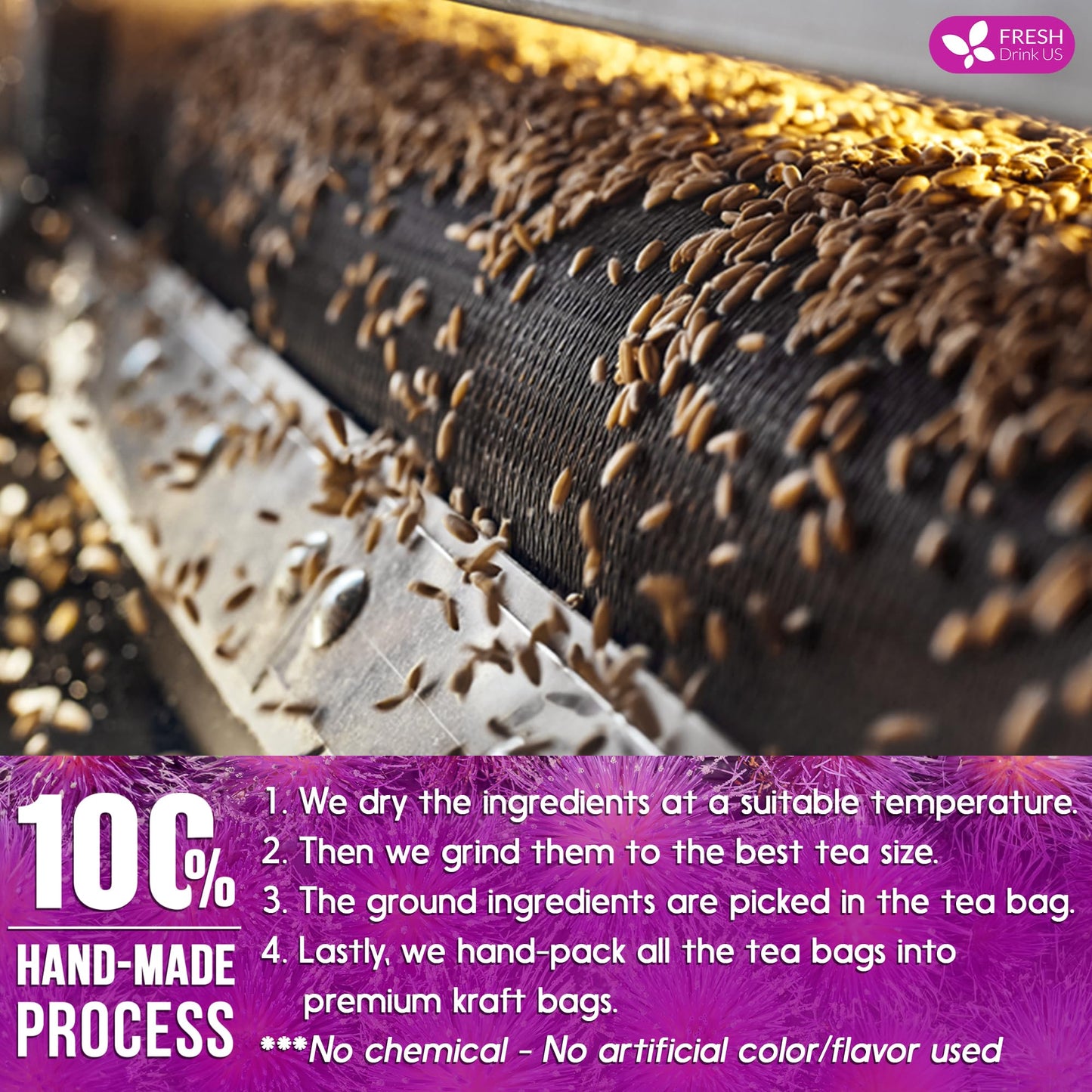 Freshdrinkus, Enhanced 135 Milk Thistle Tea Bags, 100% Natural & Pure From Milk Thistle Seeds. Milk Thistle Seed Herbal Tea. Made With Natural Material Tea Bags. No Sugar, No Caffeine, No Gluten, Vegan.