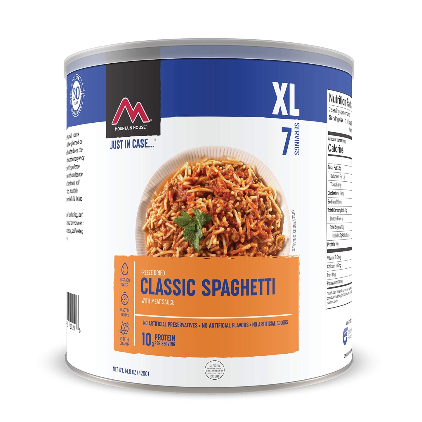Mountain House Spaghetti With Beef Marinara #10 Can | Freeze Dried Survival & Emergency Food | 7 Servings