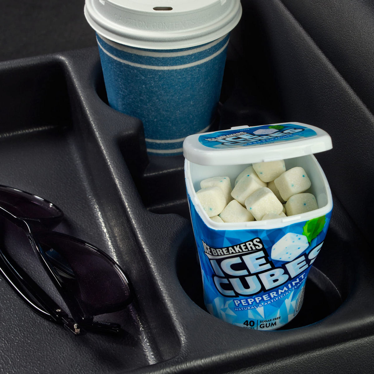 ICE BREAKERS Ice Cubes Peppermint Sugar Free Chewing Gum Bottle, 3.24 oz (40 Pieces)