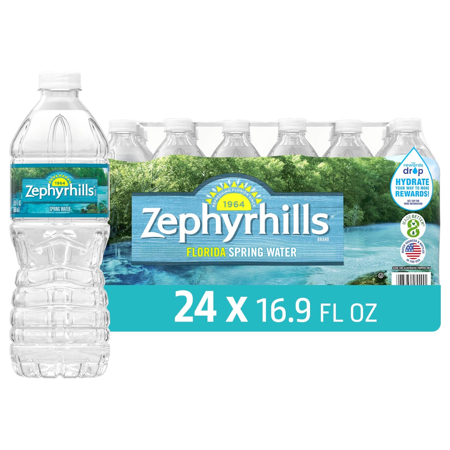 Zephyrhills, Spring Water, 16.9 Fl Oz, Plastic Bottled Water, 24 Pack