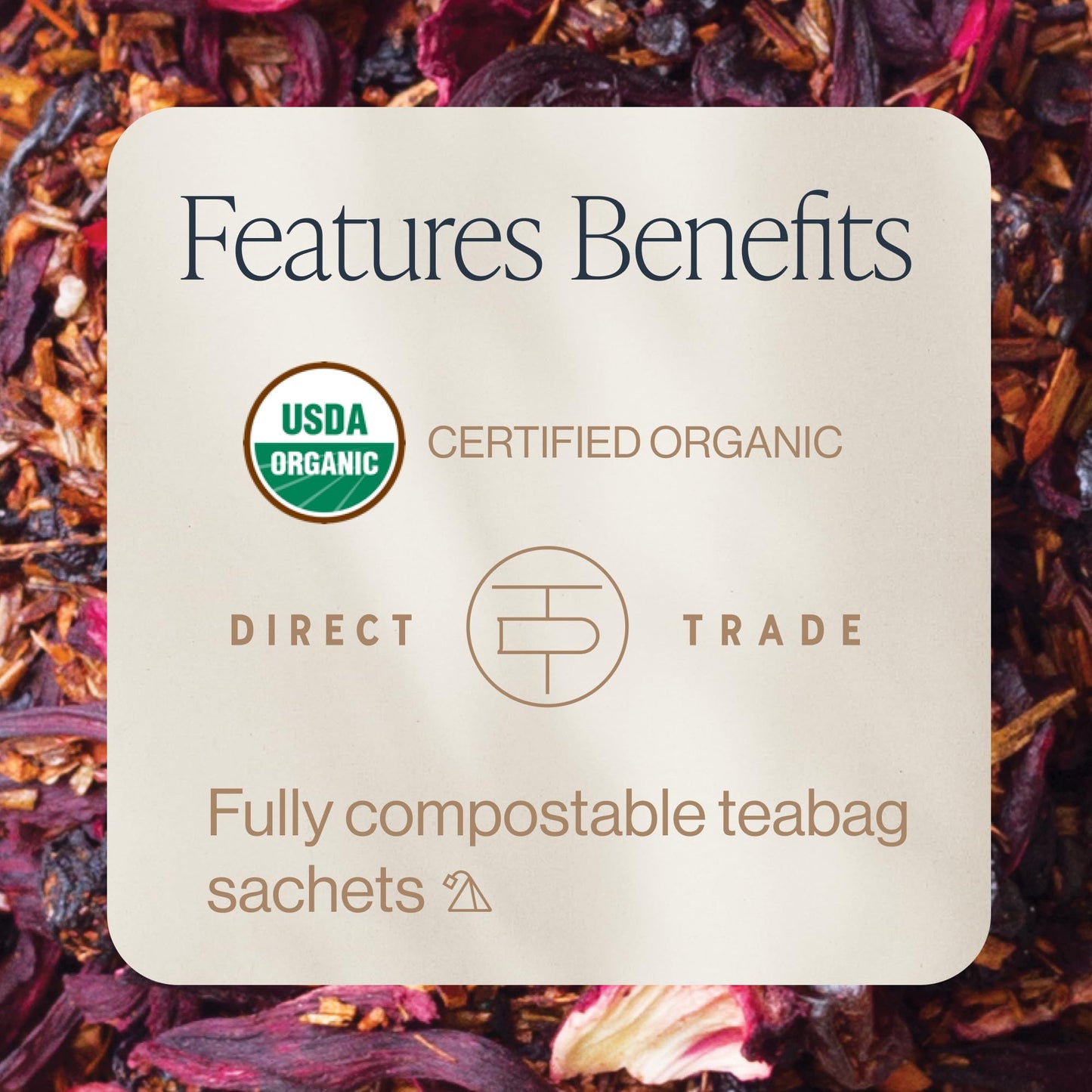 Rishi Tea Blueberry Hibiscus Herbal Tea Sachets, Caffeine Free, 15 Count