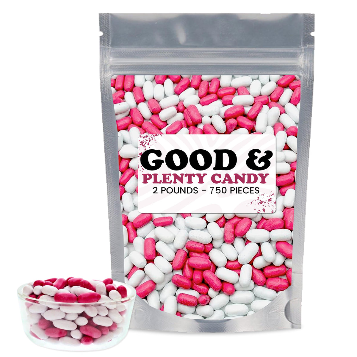 Good & Plenty Candy, Nibs Licorice, gumball machine refills, licorice candy assortment- 2LB Bulk Approx (750 pieces)