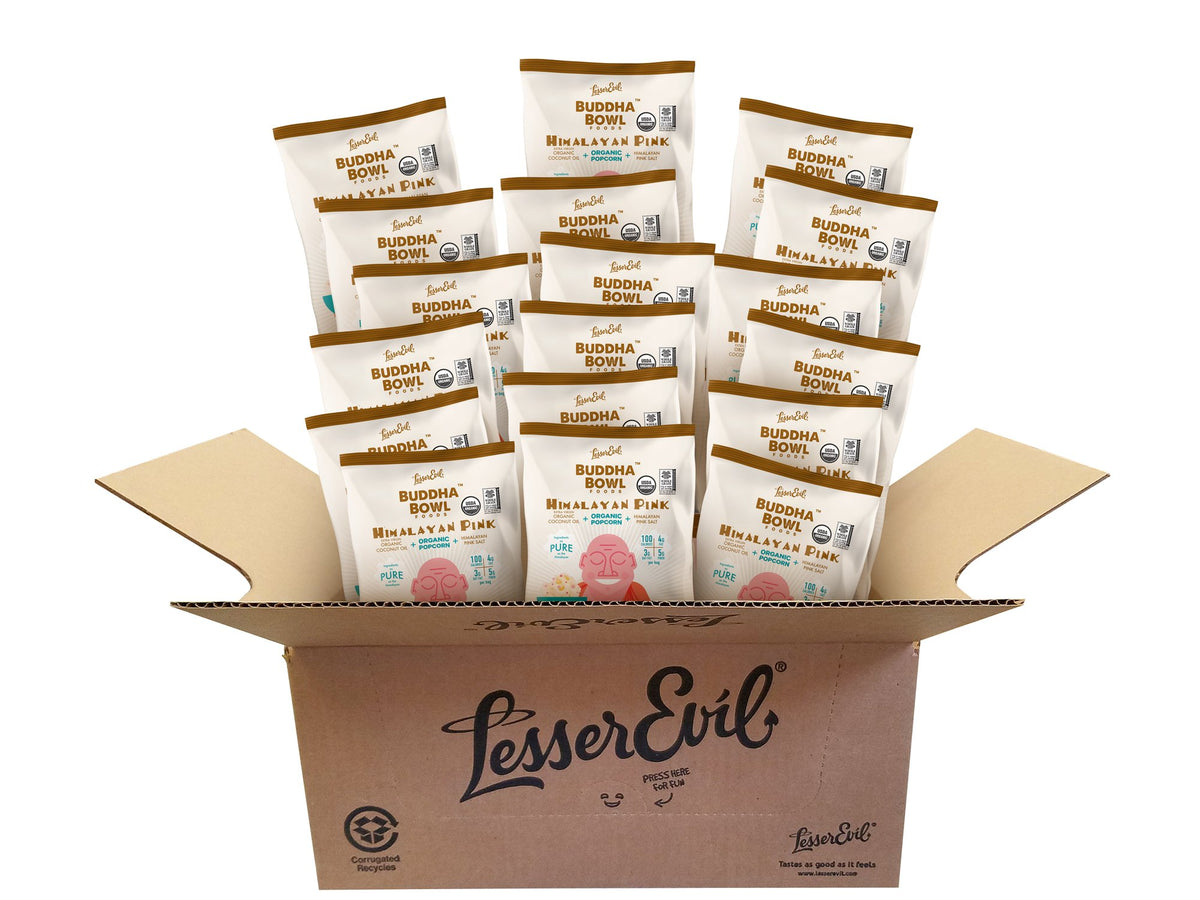 Lesserevil Organic Popcorn, Himalayan Pink Salt, .88 Ounce, 18 Count