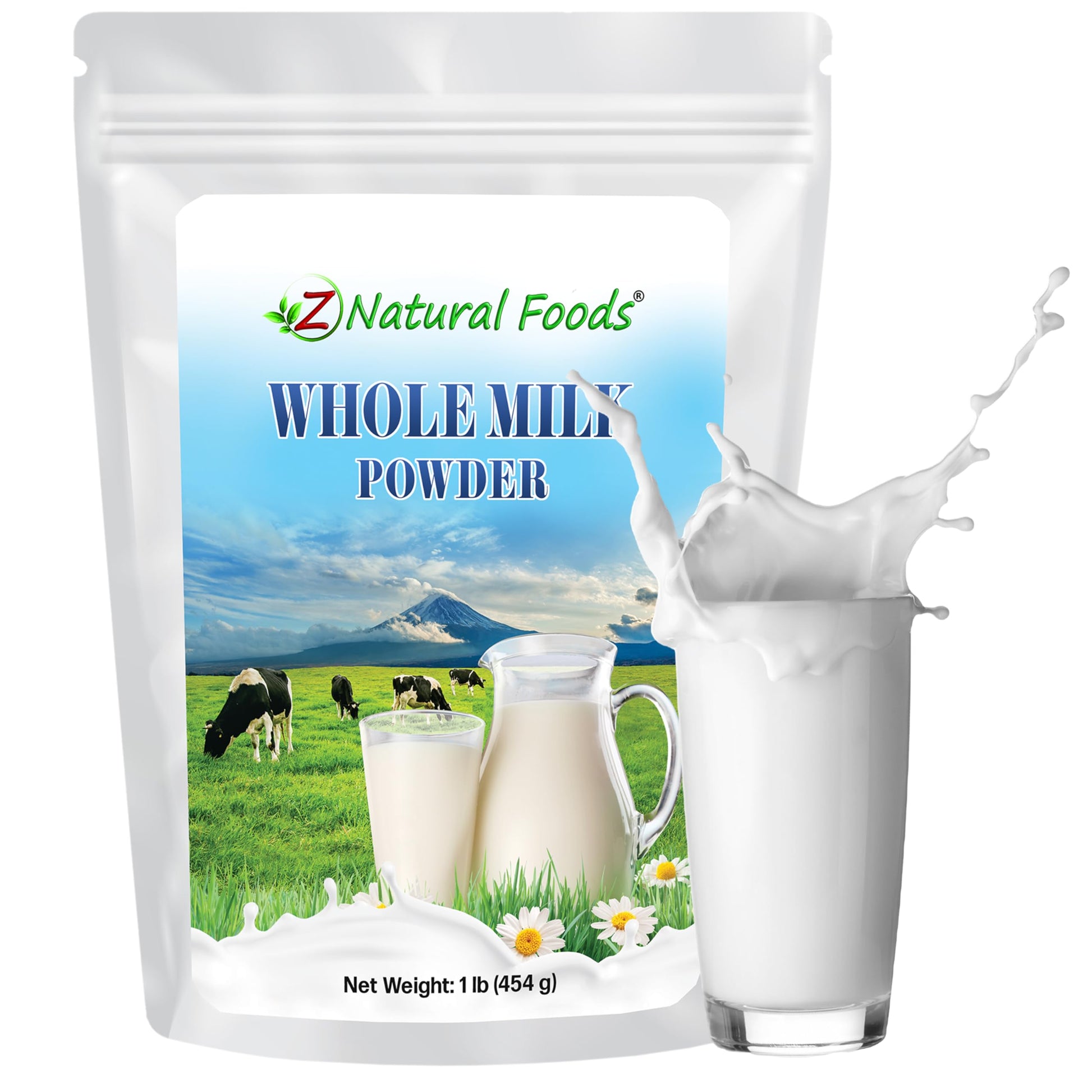 Z Natural Foods Whole Milk Powder - Non-GMO, Gluten-Free, Kosher - 16 Ounce