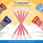 Milky Sip Magical Milk Straws - 4 Packs of 5 Pcs Each Cotton Candy Flavored Straws For Milk, 20 Milk Flavoring Straws for Kids.