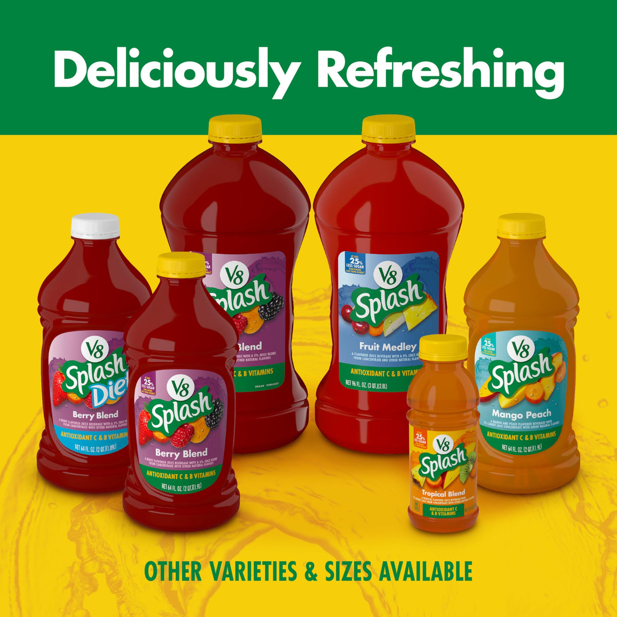 V8 Splash Diet Berry Blend Flavored Juice Beverage, 64 Fl Oz Bottle