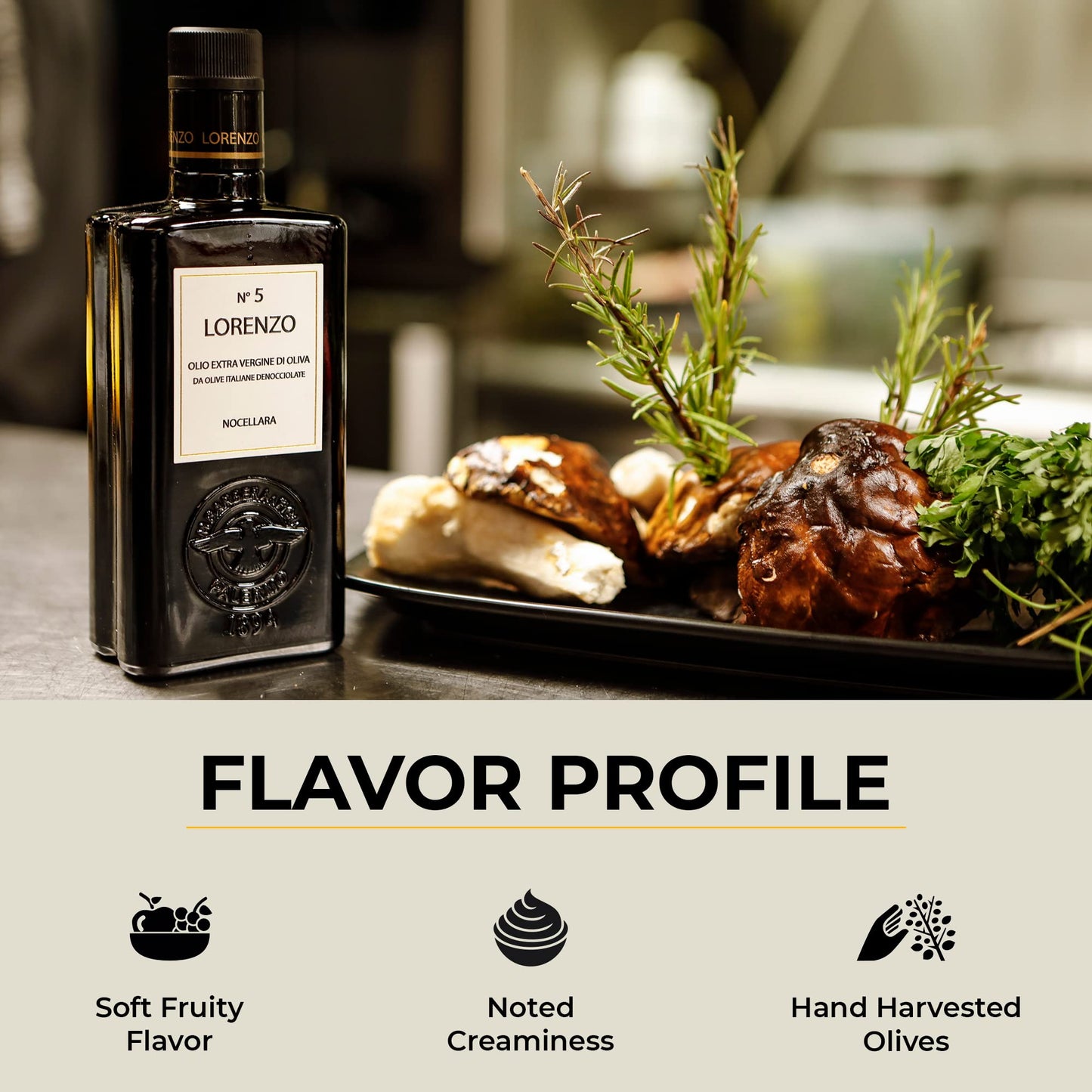 Barbera Lorenzo #5 Extra Virgin Olive Oil Fruity, Soft Nocellara Del Belice Olive Flavor, Cold Extracted Authentic Sicilian Olive Oil, Fresh Harvest Imported Olive Oil From Italy 16.9 Oz