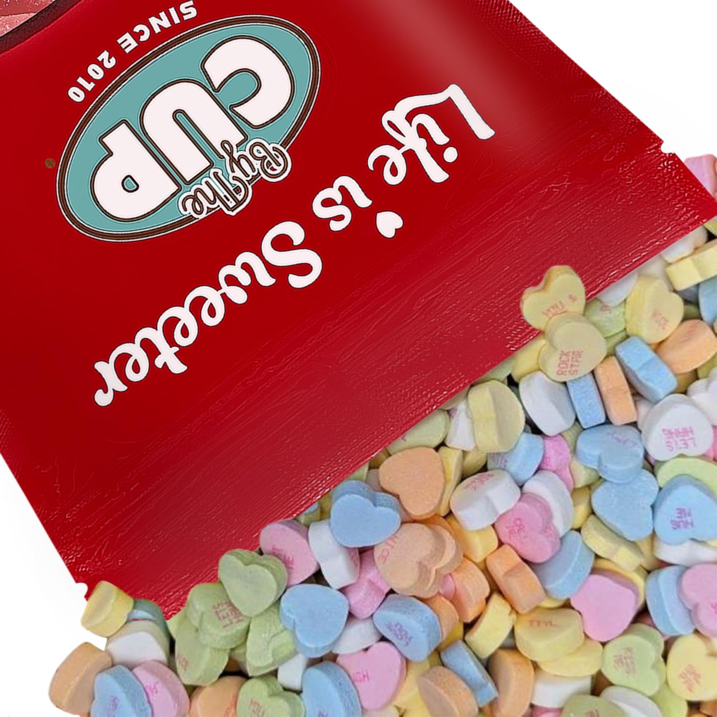 By The Cup Small Candy Conversation Hearts, 2.5 Pound Bulk Bag, Orange