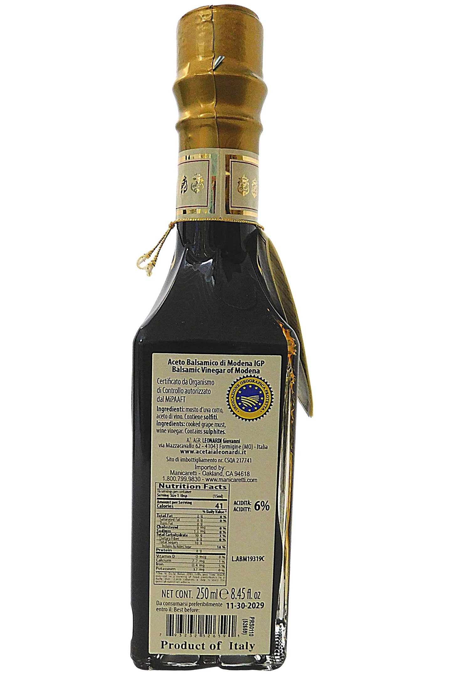 Leonardi Balsamic Vinegar of Modena, 8.45 Fl Oz, Pack of 1