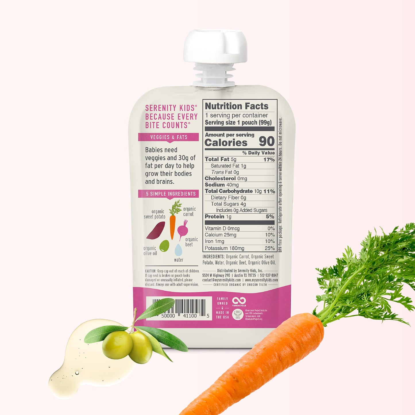 Serenity Kids 6+ Months Veggie Puree Baby Food Pouches - Usda Organic - No Sugary Fruits Or Added Sugar - Allergen Free - 3.5 Ounce Bpa-Free Packaging - Baby Food Pouch