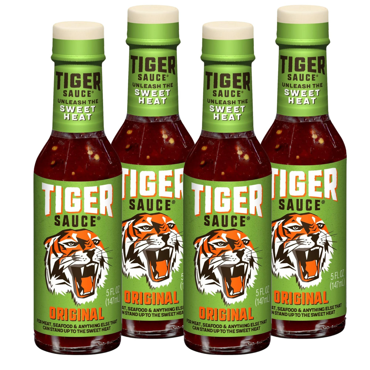 Tiger Sauce Original Hot Sauce, 5oz Bottle (Pack of 4)