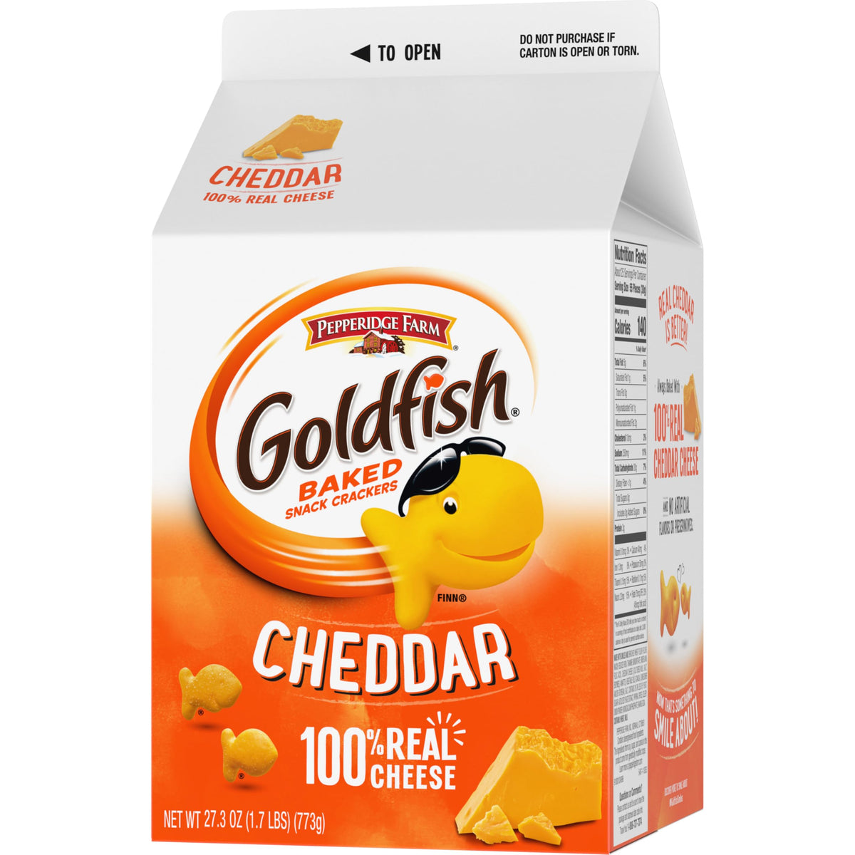 Goldfish Cheddar Cheese Crackers, 27.3 Oz Carton (Pack of 4)