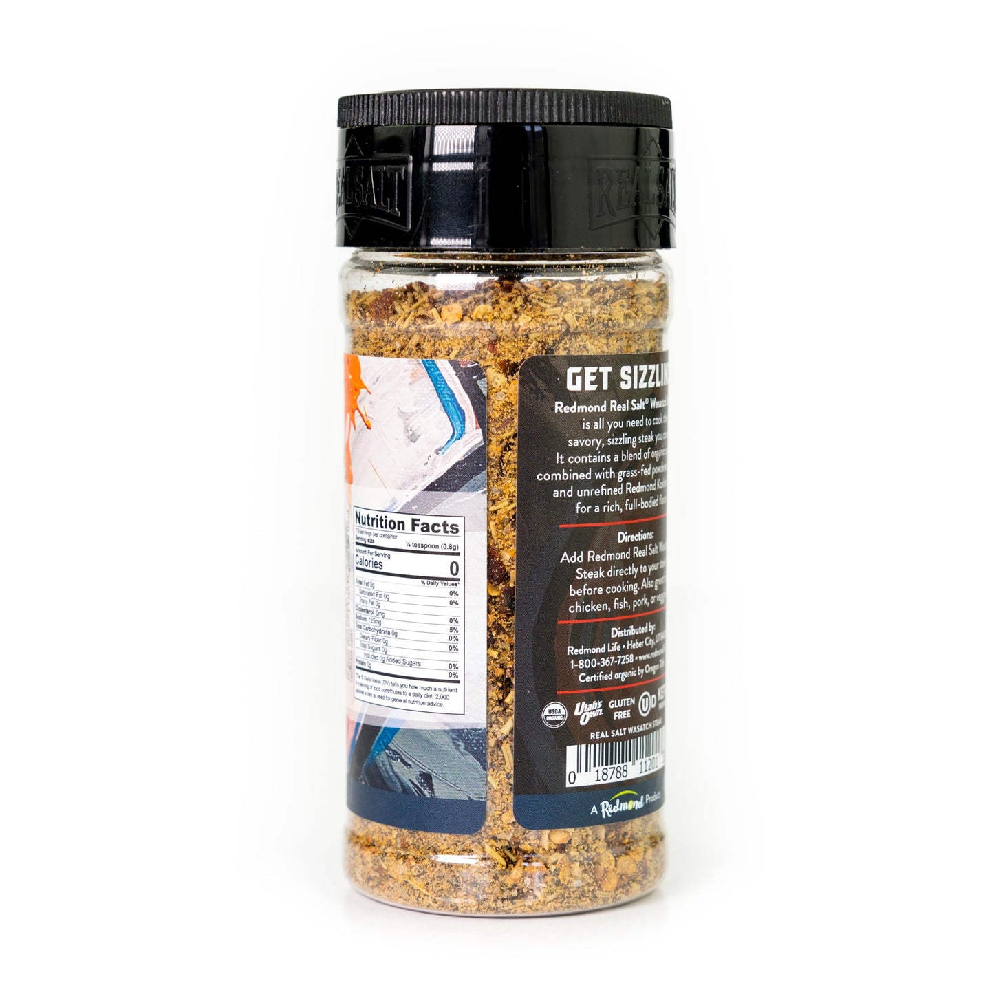 Redmond Real Sea Salt - Natural Unrefined Gluten Free Wasatch Steak Shaker
