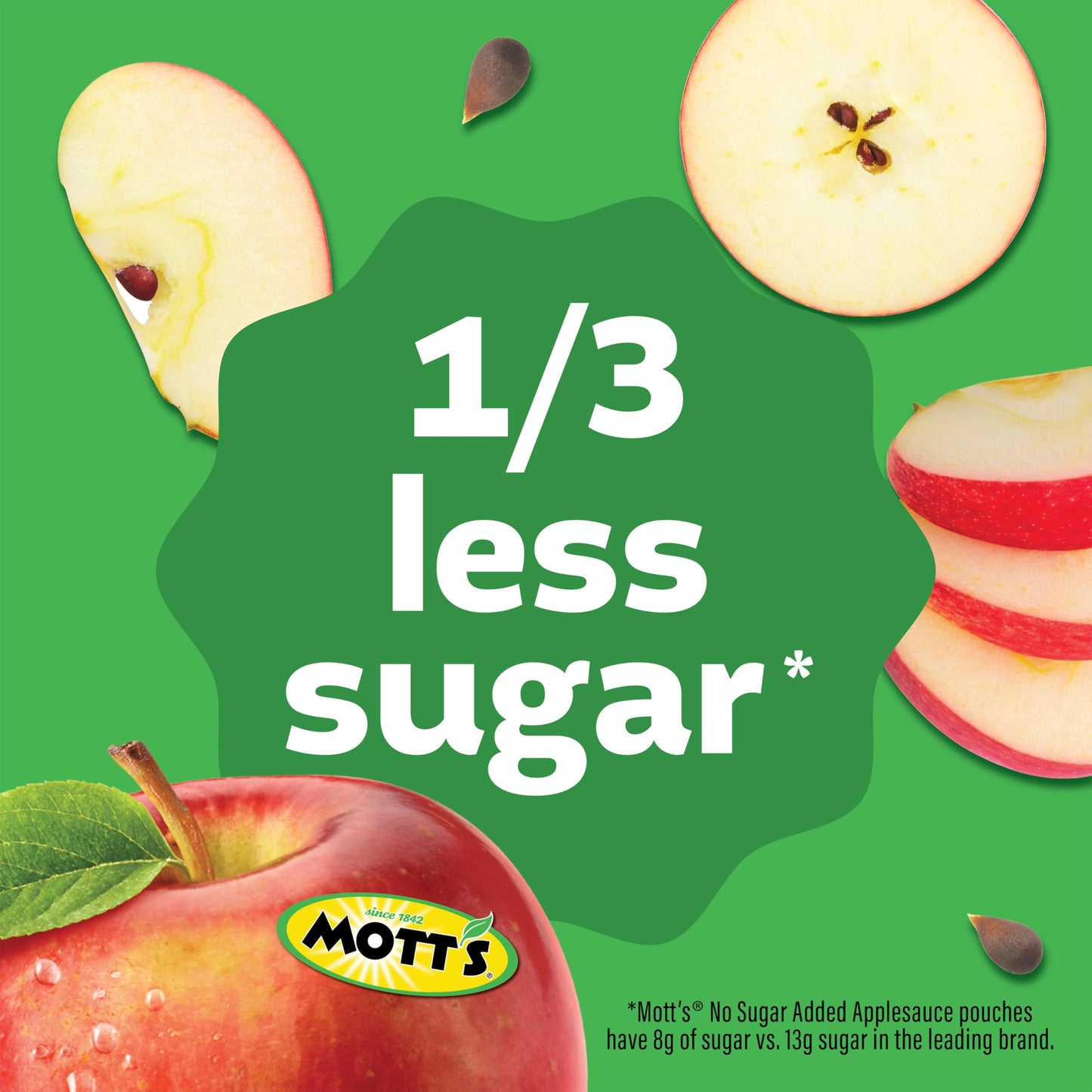 Mott s No Sugar Added Granny Smith Applesauce, 3.9 Oz Cups, 72 Count (12 Packs Of 6), Good Source Of Vitamin C, No Artificial F