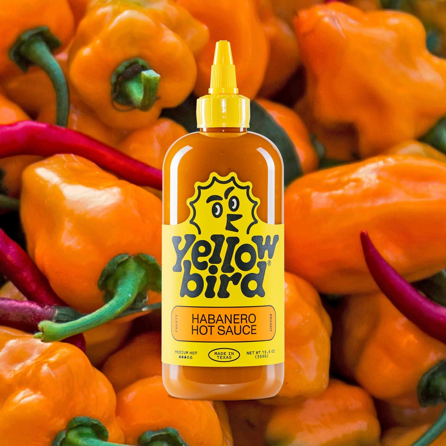 Yellowbird Classic Habanero Hot Sauce 19.6 oz. Tabletop Size (Medium Hot | 2 Bottles | Made in Texas)