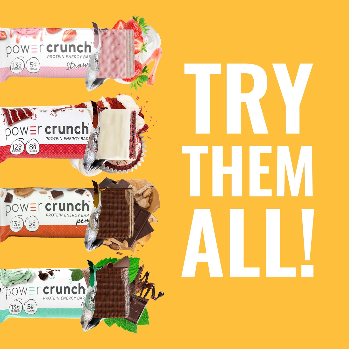 Power Crunch Protein Wafer Bars, High Protein Snacks With Delicious Taste, French Vanilla Creme, 1.4 Ounce (12 Count)