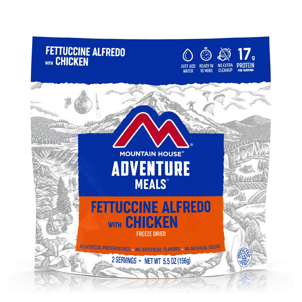 Mountain House Fettuccine Alfredo With Chicken | Freeze Dried Backpacking & Camping Food | 6-Pack