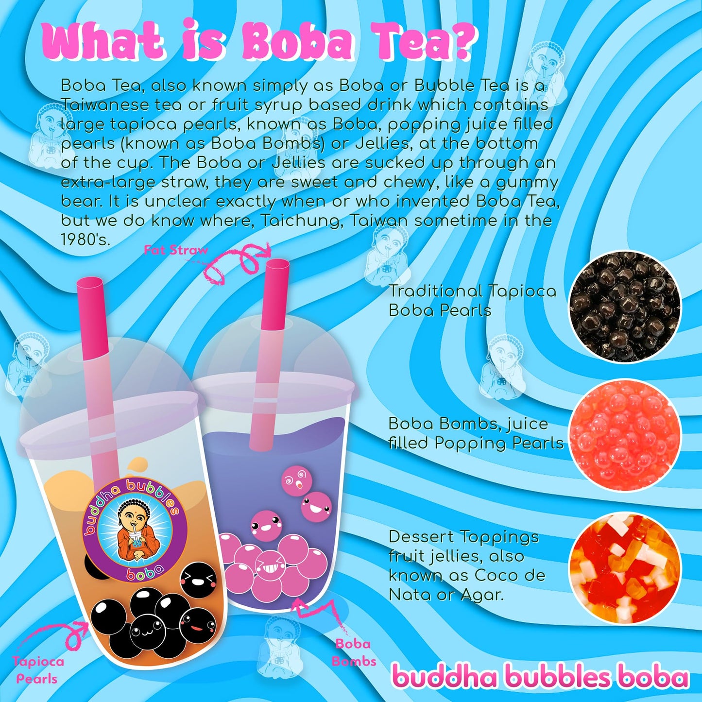 Enhanced Cotton Candy Boba/Bubble Tea Drink Mix Powder By Buddha Bubbles Boba (10 Ounce / 283 Grams)