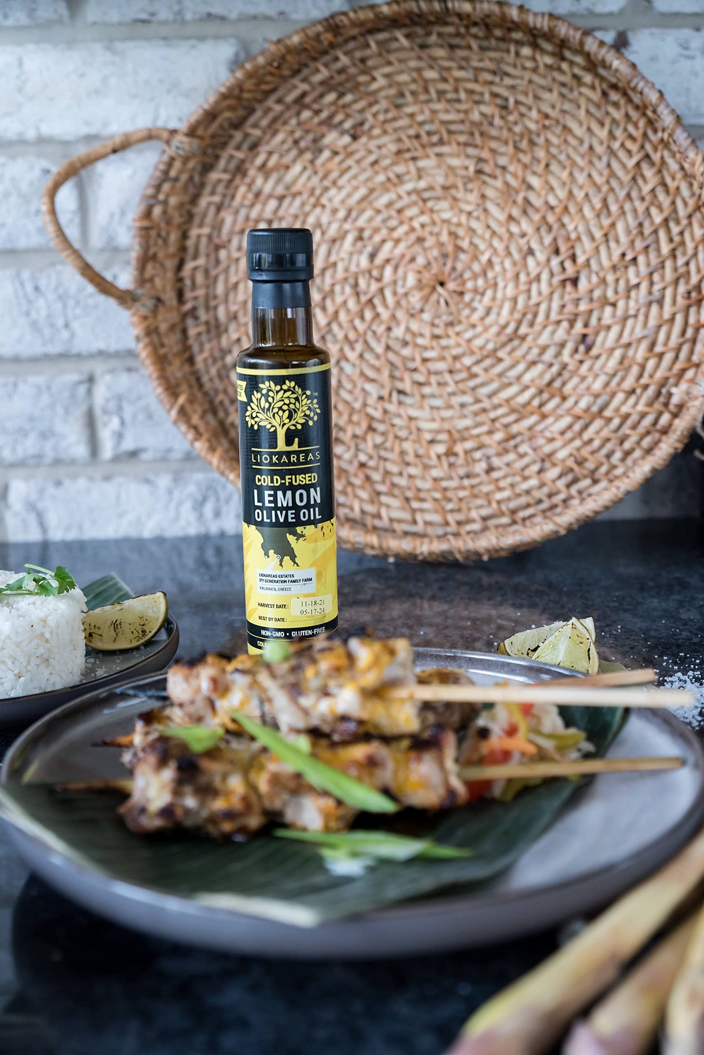 Liokareas Lemon Olive Oil - Organic Extra Virgin Cold Pressed - 8.45 Ounce - NonGMO, Paleo, Keto - 2022 Award Winner