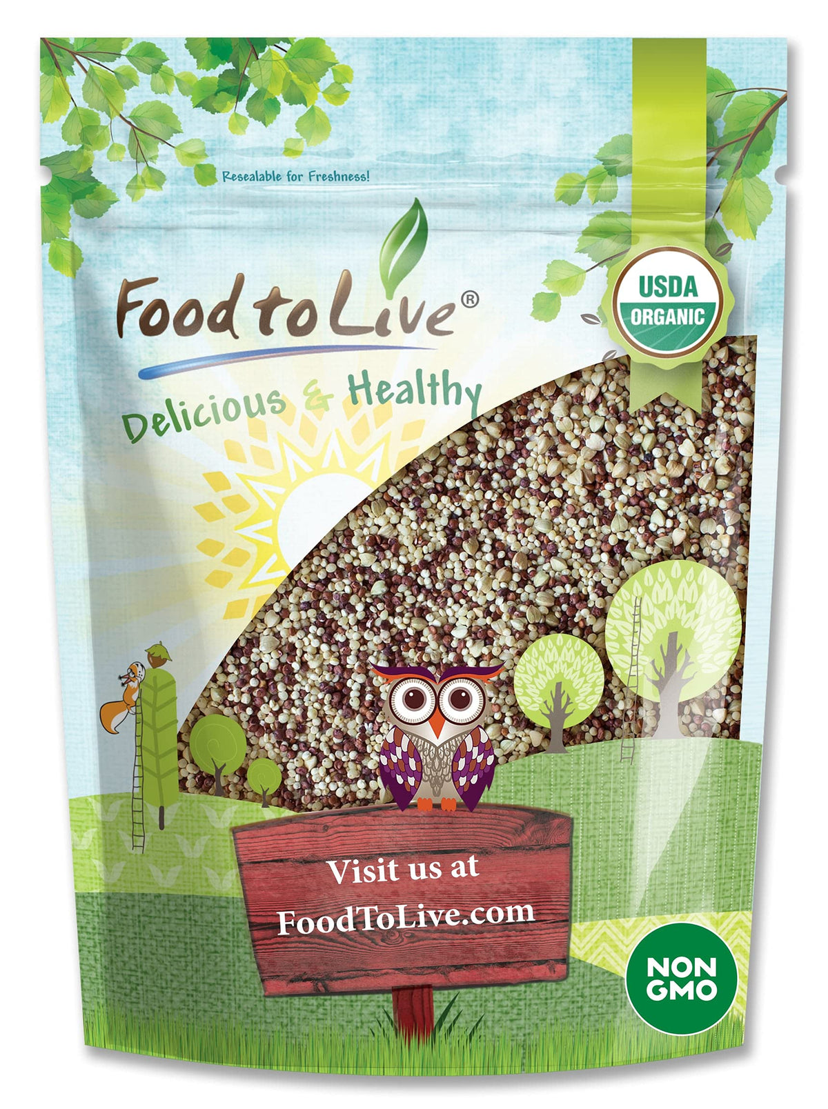 Food To Live Organic Super Grains Blend, 12 Ounces — A Mix Of Millet, Buckwheat, Red And White Quinoa. Non-Gmo, Non-Irradiated, Vegan Superfood, Bulk