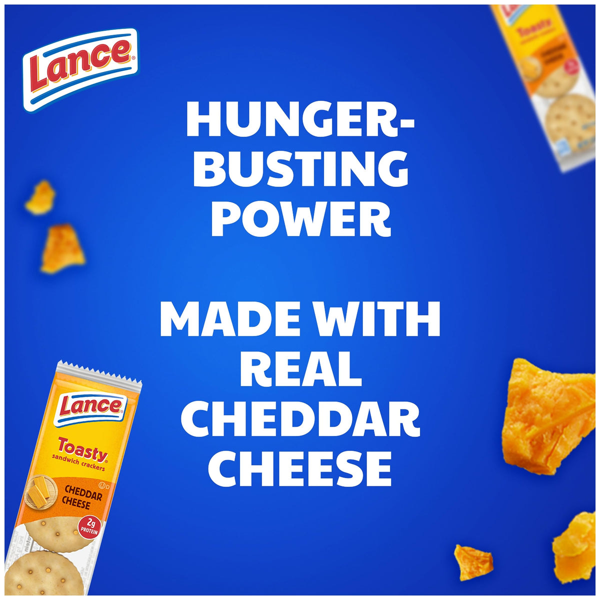 Lance Sandwich Crackers, Toasty Cheddar, 8 Individually Wrapped Packs, 6 Sandwiches Each
