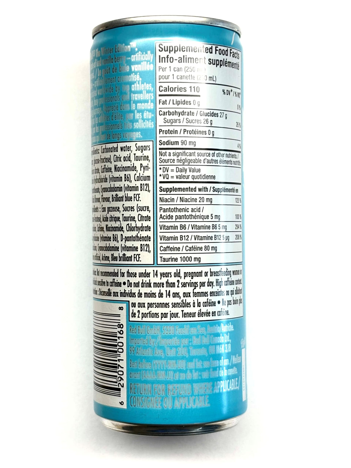 Red Bull Energy Drink  Iced Vanilla Berry  355ml (24 pack) imported from Canada