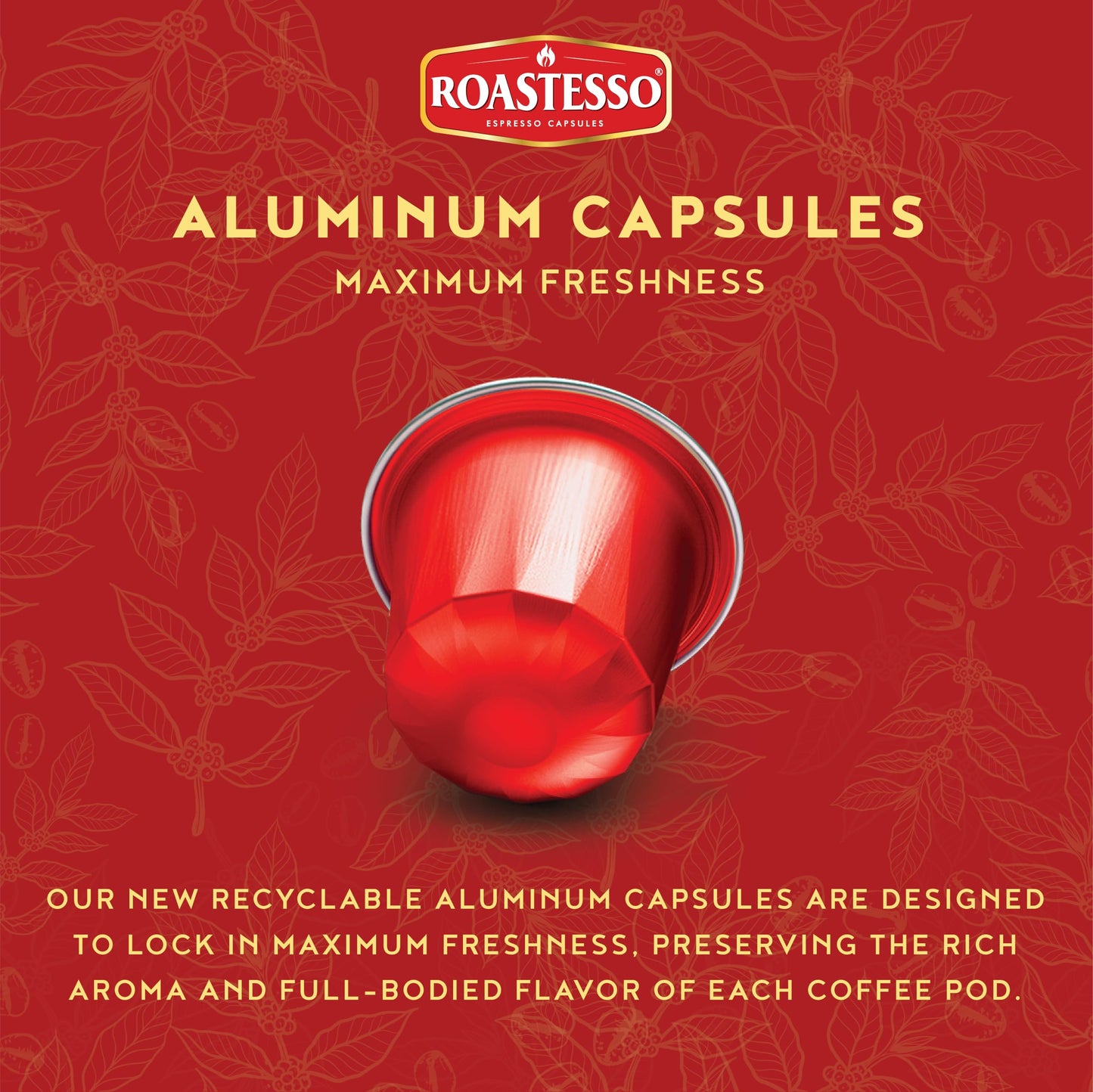 Roastesso Aluminum Espresso compact pieces, Dark Roast Intensity 9, Compatible with Nespresso, 80 Count, Gourmet Cubanito Blend
