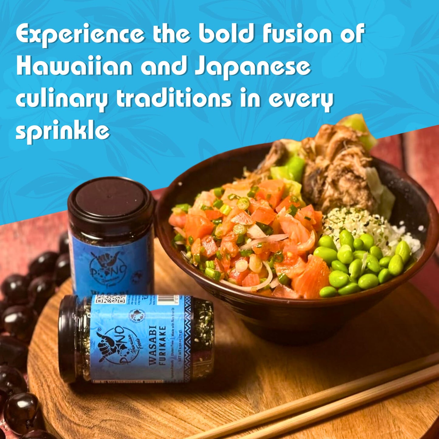 Pono Hawaiian WASABI NORI Furikake Rice Seasoning - Gluten-Free, Non-GMO, 2.5 oz