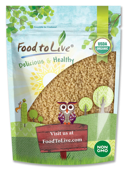 Food to Live Organic Whole Wheat Couscous, 5 Pounds - Non-GMO, Kosher, Raw, Vegan, Bulk