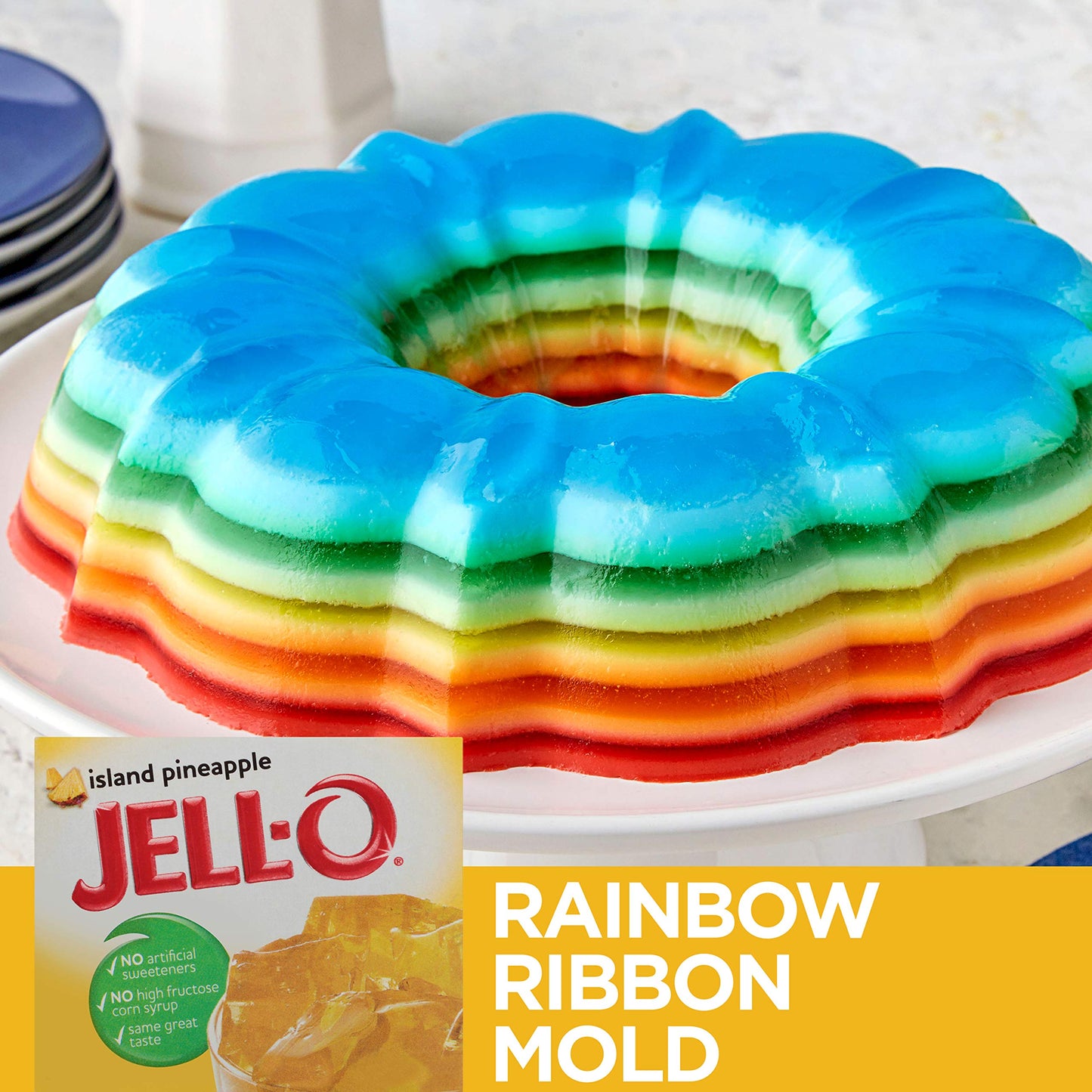 Jell-O Island Pineapple Gelatin Mix - Pack of 6, 3 Ounce Boxes, No Color